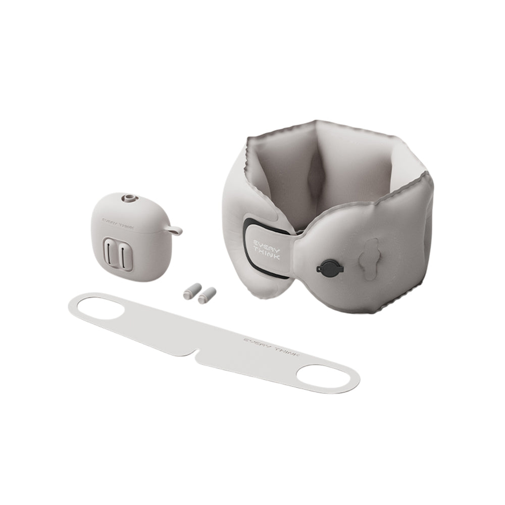 EVERY THINK|捲捲充氣旅行三件組(充氣頸枕+薄貼眼罩+降噪耳塞) 附專屬充氣收納盒