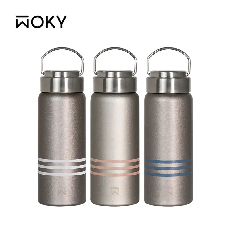 WOKY 純鈦提手保溫瓶500ml